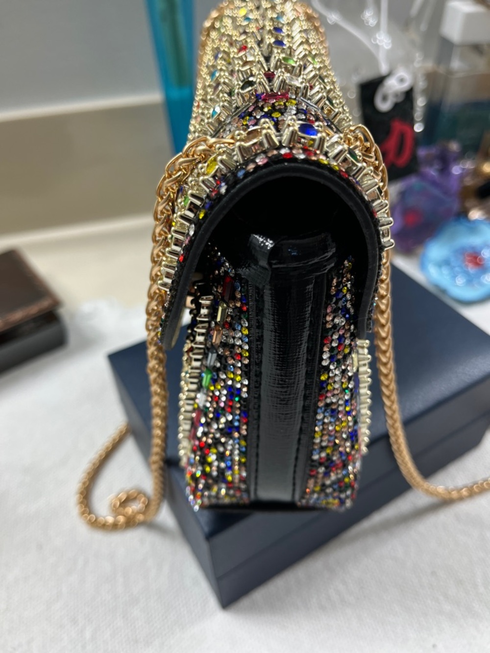 Contemporary Multi Colored Rhinestone Mini Crossover-New - Picture 4 of 11